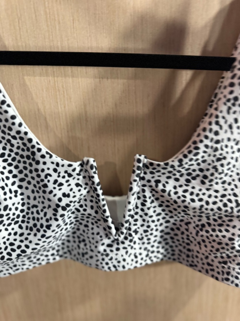 Women’s Black & White Dalmatian Print Bikini Top Size Large - Picture 2 of 4